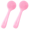 HINZIC 2 Pack Silicone Manual Facial Cleansing Brush Skin Friendly Waterproof Face Cleaning Scrubber Exfoliator Cleanser for Blackheads Whiteheads Makeup Residues Removal- Pink